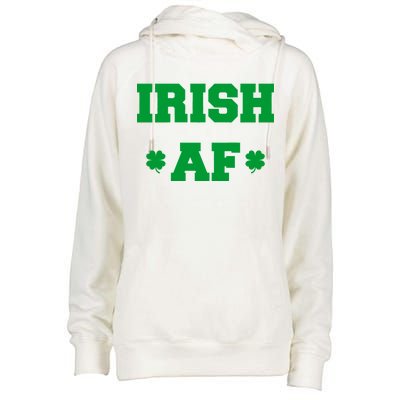 Irish AF St Patrick's Day Clover Womens Funnel Neck Pullover Hood