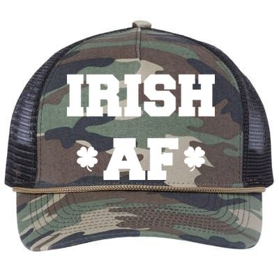 Irish AF St Patrick's Day Clover Retro Rope Trucker Hat Cap