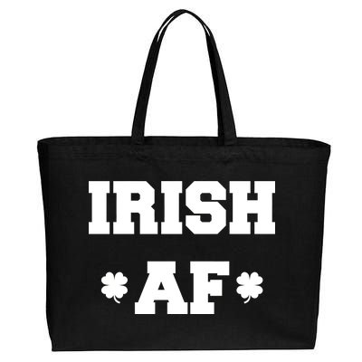 Irish AF St Patrick's Day Clover Cotton Canvas Jumbo Tote