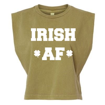 Irish AF St Patrick's Day Clover Garment-Dyed Women's Muscle Tee