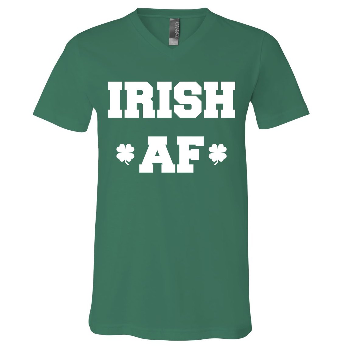 Irish AF St Patrick's Day Clover V-Neck T-Shirt