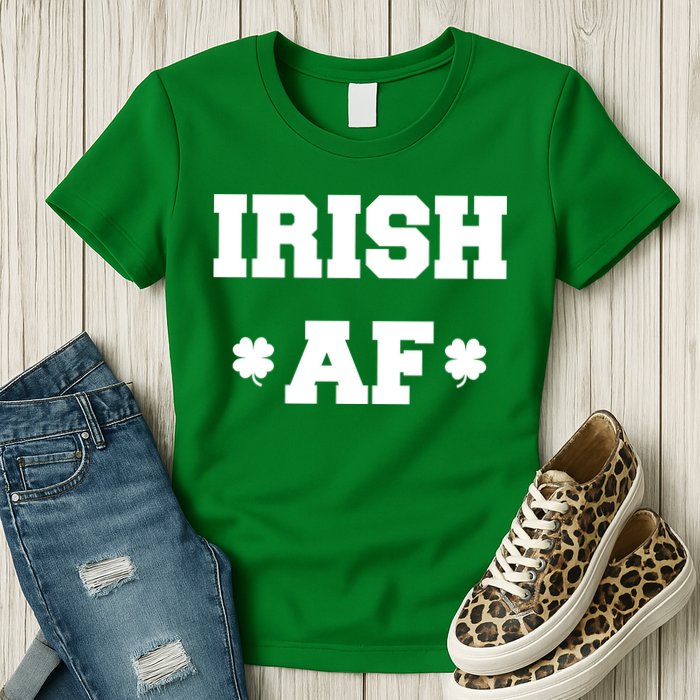Irish AF St Patrick's Day Clover Womens T-Shirt