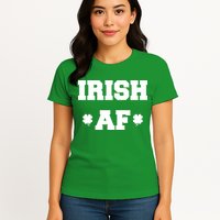 Irish AF St Patrick's Day Clover Womens T-Shirt