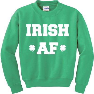 Irish AF St Patrick's Day Clover Kids Sweatshirt