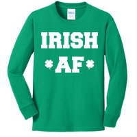 Irish AF St Patrick's Day Clover Kids Long Sleeve Shirt