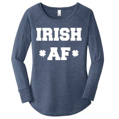 Irish AF St Patrick's Day Clover Women's Perfect Tri Tunic Long Sleeve Shirt