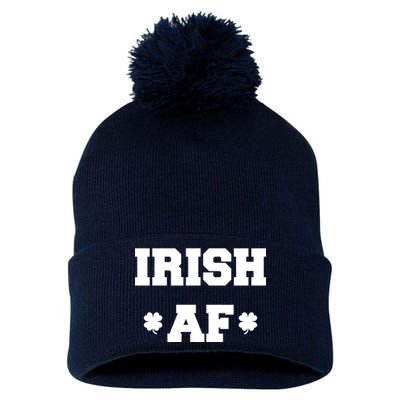 Irish AF St Patrick's Day Clover Pom Pom 12in Knit Beanie