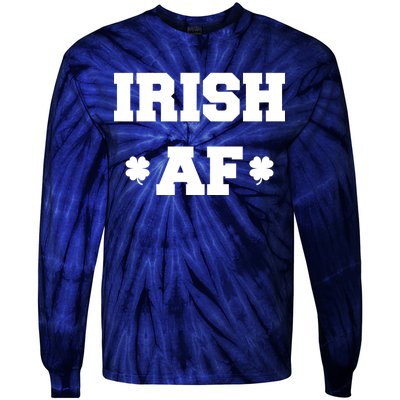 Irish AF St Patrick's Day Clover Tie-Dye Long Sleeve Shirt