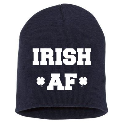 Irish AF St Patrick's Day Clover Short Acrylic Beanie