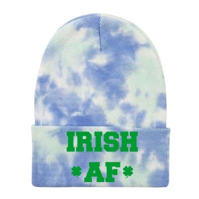 Irish AF St Patrick's Day Clover Tie Dye 12in Knit Beanie