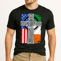 Irish American USA Flag Celtic Cross St Patrick's Day Cooling Performance Crew T-Shirt