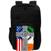 Irish American USA Flag Celtic Cross St Patrick's Day Impact Tech Backpack