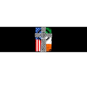 Irish American USA Flag Celtic Cross St Patrick's Day Bumper Sticker