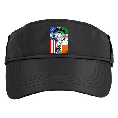 Irish American USA Flag Celtic Cross St Patrick's Day Adult Drive Performance Visor