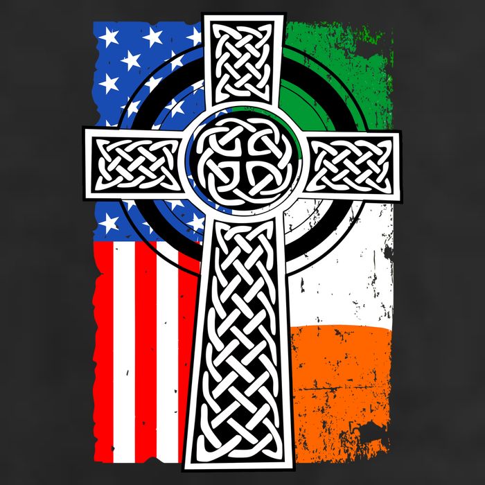 Irish American USA Flag Celtic Cross St Patrick's Day Adult Drive Performance Visor