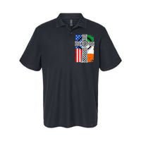 Irish American USA Flag Celtic Cross St Patrick's Day Softstyle Adult Sport Polo