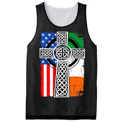 Irish American USA Flag Celtic Cross St Patrick's Day Mesh Reversible Basketball Jersey Tank