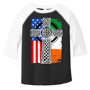 Irish American USA Flag Celtic Cross St Patrick's Day Toddler Fine Jersey T-Shirt