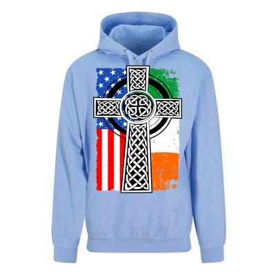 Irish American USA Flag Celtic Cross St Patrick's Day Unisex Surf Hoodie