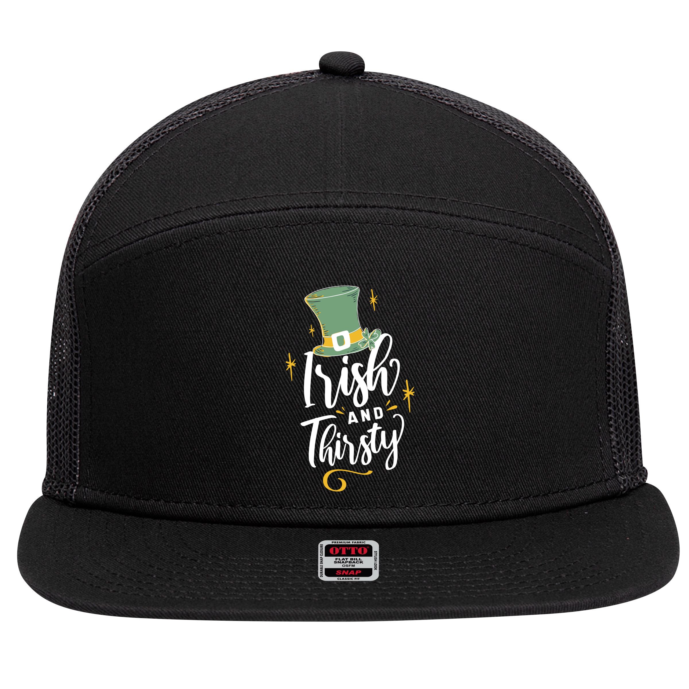 Irish And Thirsty 7 Panel Mesh Trucker Snapback Hat