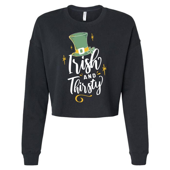 Irish And Thirsty Cropped Pullover Crew