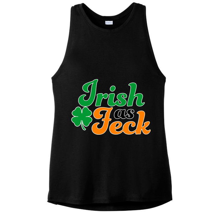Irish as Feck Funny St. Patrick's Day Ladies PosiCharge Tri-Blend Wicking Tank