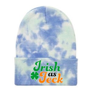 Irish as Feck Funny St. Patrick's Day Tie Dye 12in Knit Beanie