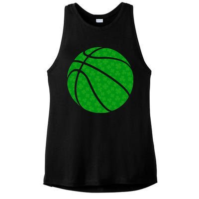 Irish Basketball Shamrock Clover Ladies PosiCharge Tri-Blend Wicking Tank