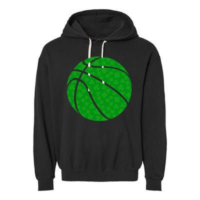 Irish Basketball Shamrock Clover Garment-Dyed Fleece Hoodie