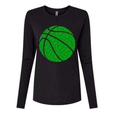 Irish Basketball Shamrock Clover Womens Cotton Relaxed Long Sleeve T-Shirt