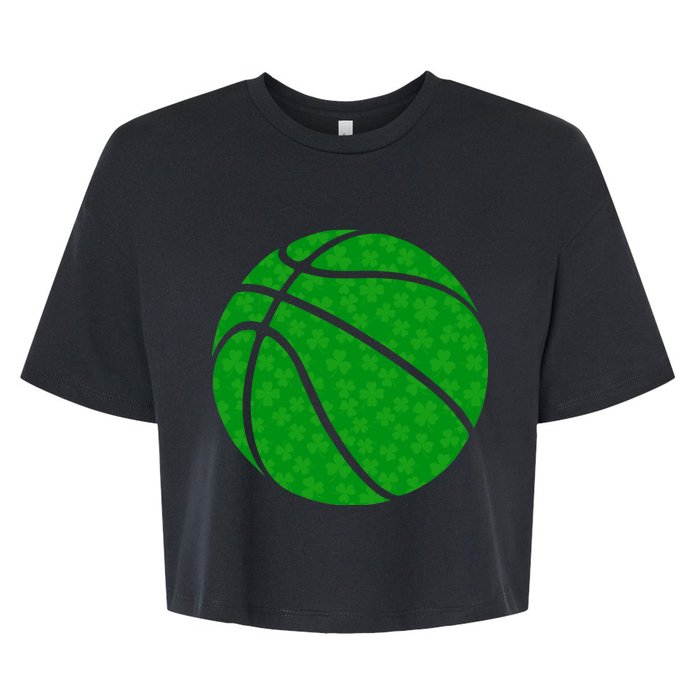 Irish Basketball Shamrock Clover Bella+Canvas Jersey Crop Tee