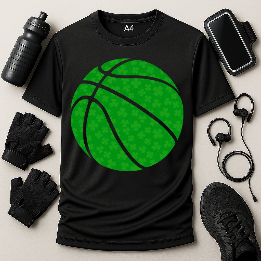 Irish Basketball Shamrock Clover Performance Shirt