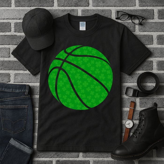Irish Basketball Shamrock Clover Tall T-Shirt