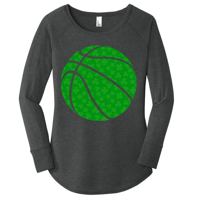 Irish Basketball Shamrock Clover Women's Perfect Tri Tunic Long Sleeve Shirt