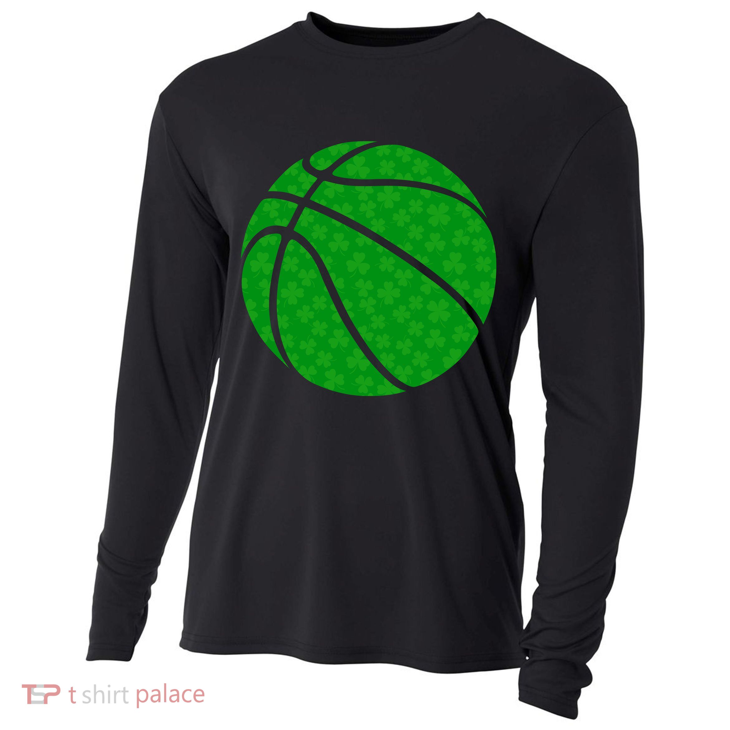 Irish Basketball Shamrock Clover Cooling Performance Long Sleeve Crew
