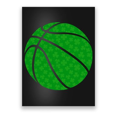 Irish Basketball Shamrock Clover Poster