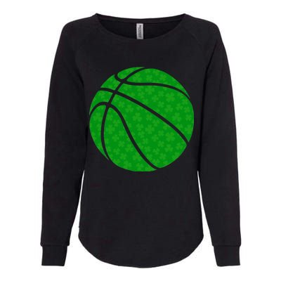 Irish Basketball Shamrock Clover Womens California Wash Sweatshirt