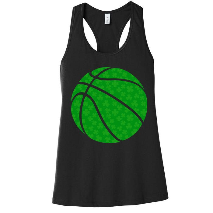 Irish Basketball Shamrock Clover Women's Racerback Tank