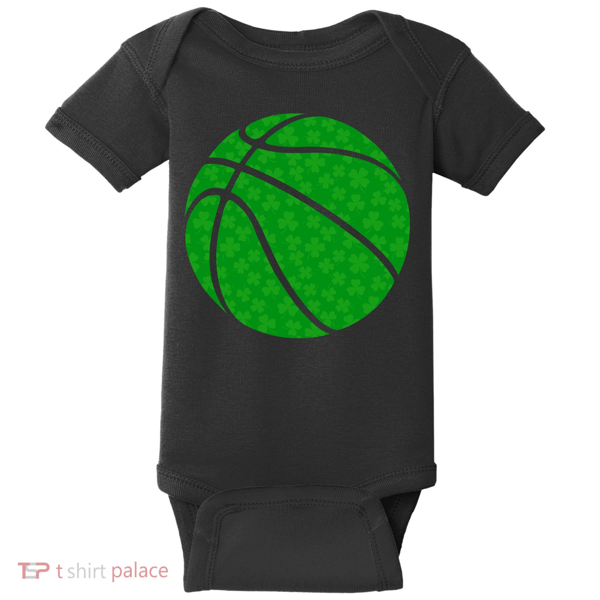 Irish Basketball Shamrock Clover Baby Bodysuit