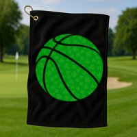Irish Basketball Shamrock Clover Golf Towel