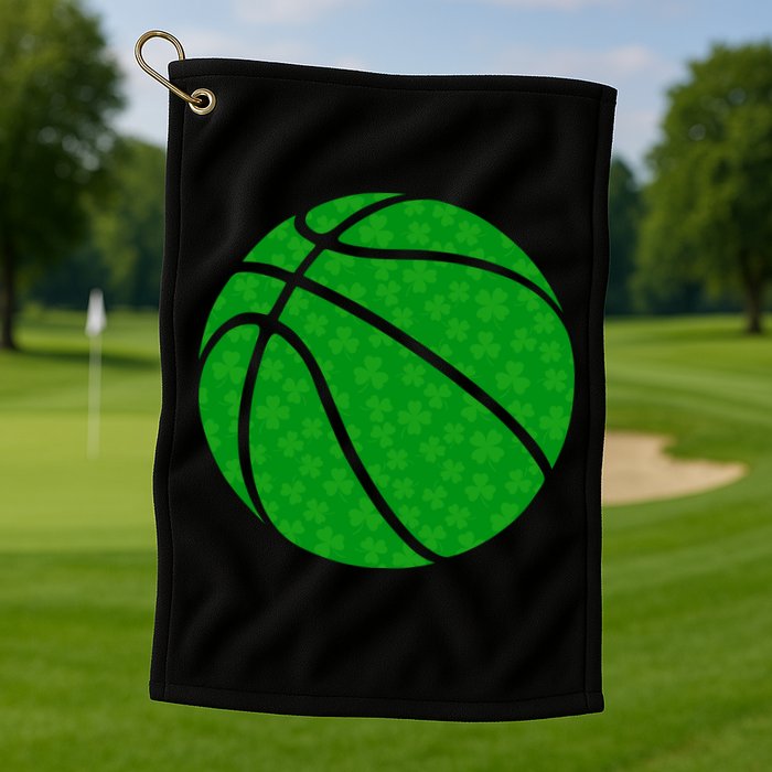 Irish Basketball Shamrock Clover Golf Towel