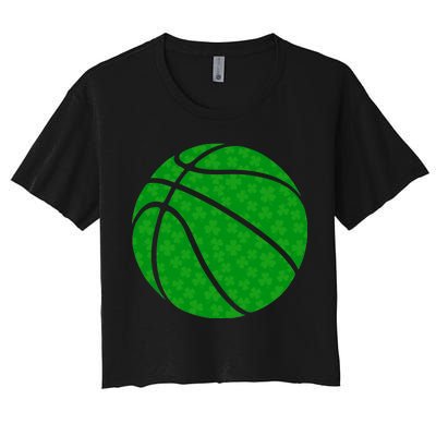 Irish Basketball Shamrock Clover Women's Crop Top Tee