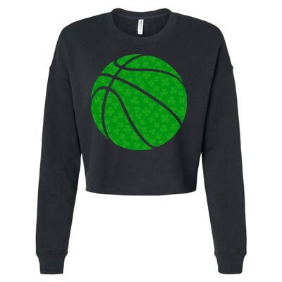 Irish Basketball Shamrock Clover Cropped Pullover Crew