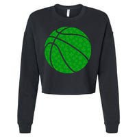 Irish Basketball Shamrock Clover Cropped Pullover Crew