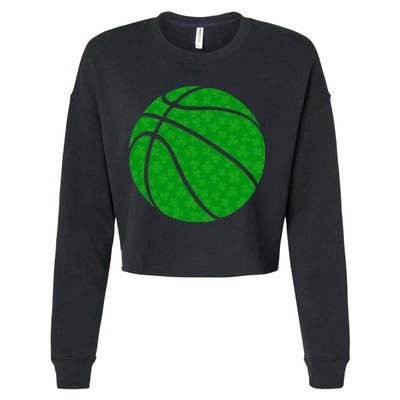 Irish Basketball Shamrock Clover Cropped Pullover Crew