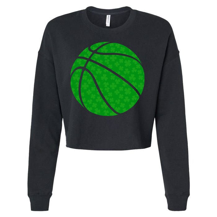 Irish Basketball Shamrock Clover Cropped Pullover Crew