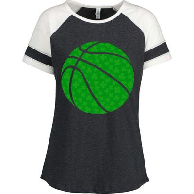 Irish Basketball Shamrock Clover Enza Ladies Jersey Colorblock Tee