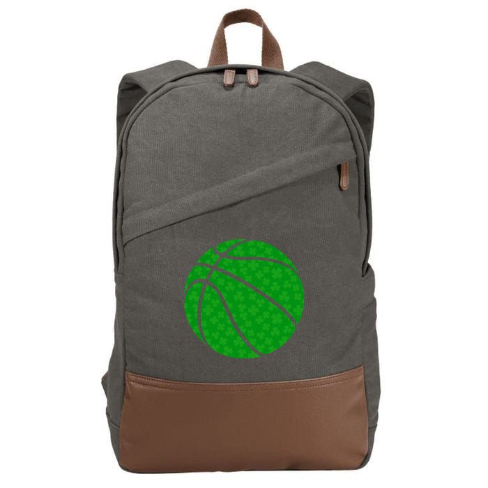 Irish Basketball Shamrock Clover Cotton Canvas Backpack
