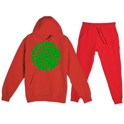 Irish Basketball Shamrock Clover Premium Hooded Sweatsuit Set