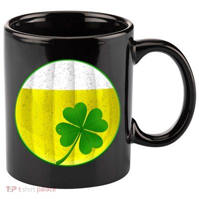 Irish Beer Clover Flag 11oz C Handle Ceramic Mug